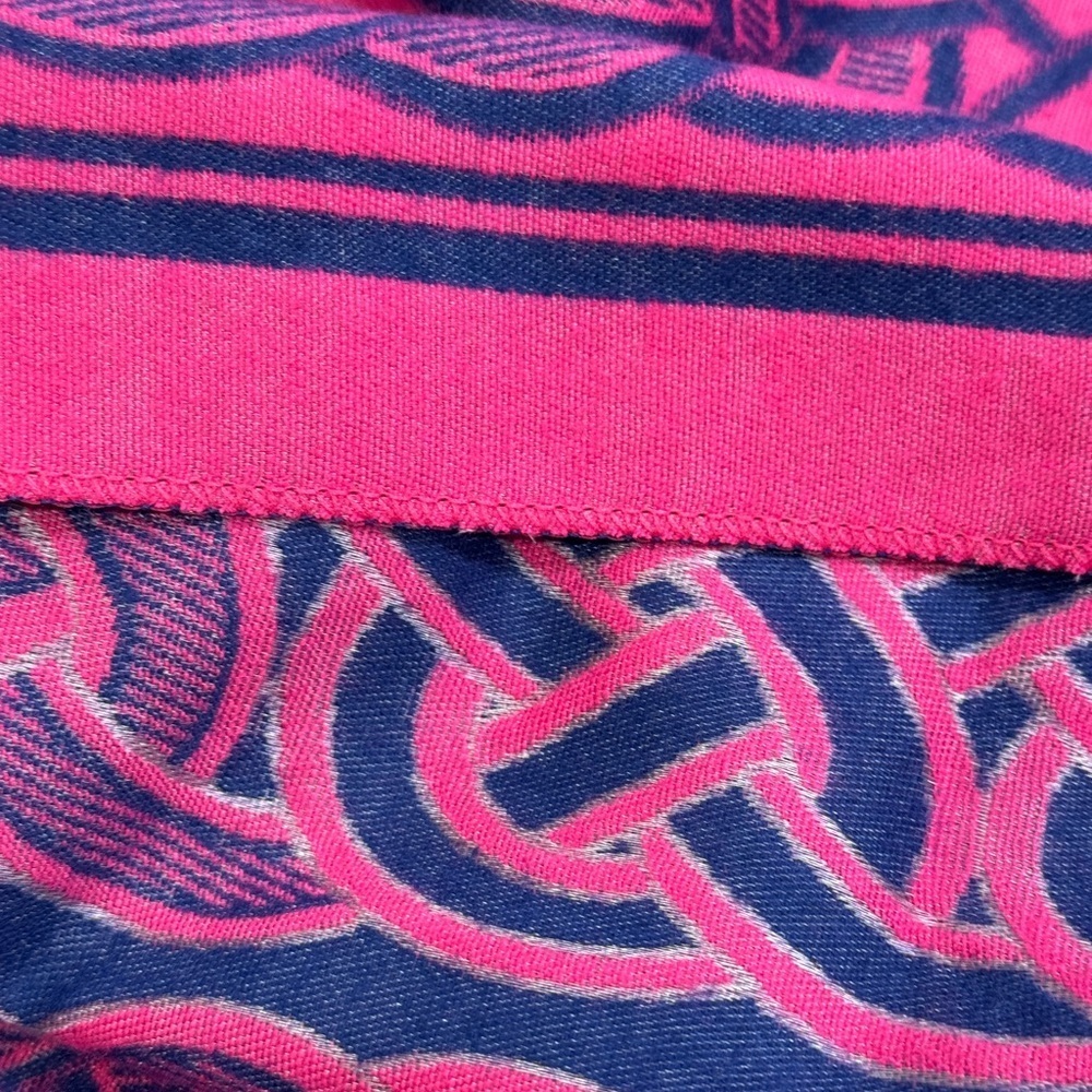 Clan Artisan fuschia and Navy Patterned Scarf - Picture 6 of 8